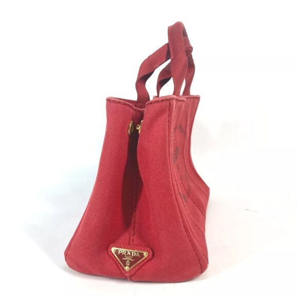 PRADA Logo Plate Canapa CANAPA MINI Hand Bag Tote Bag - Picture 2 of 15